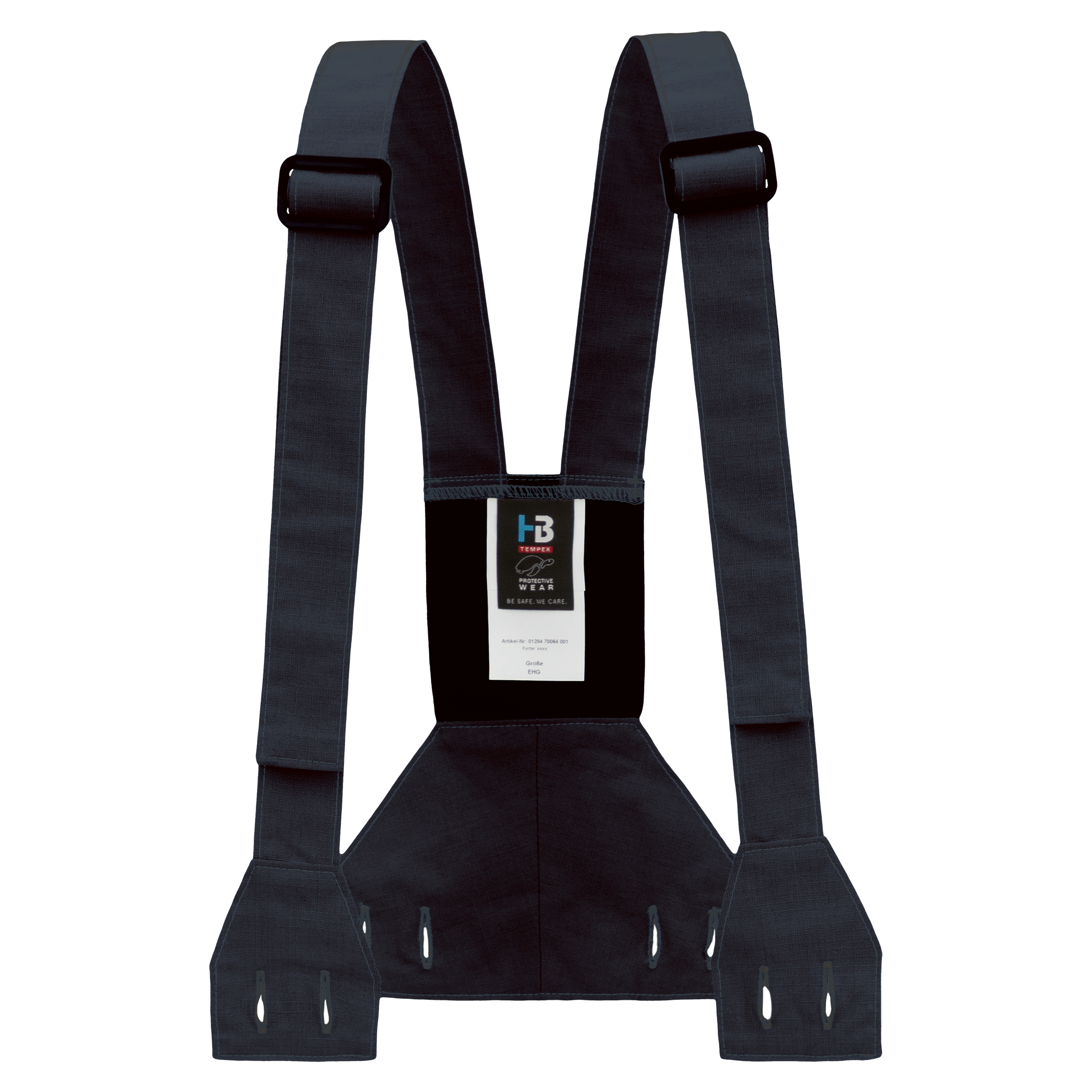 Hosenträger Feuerwehr Unisex Schwarz Frontansicht