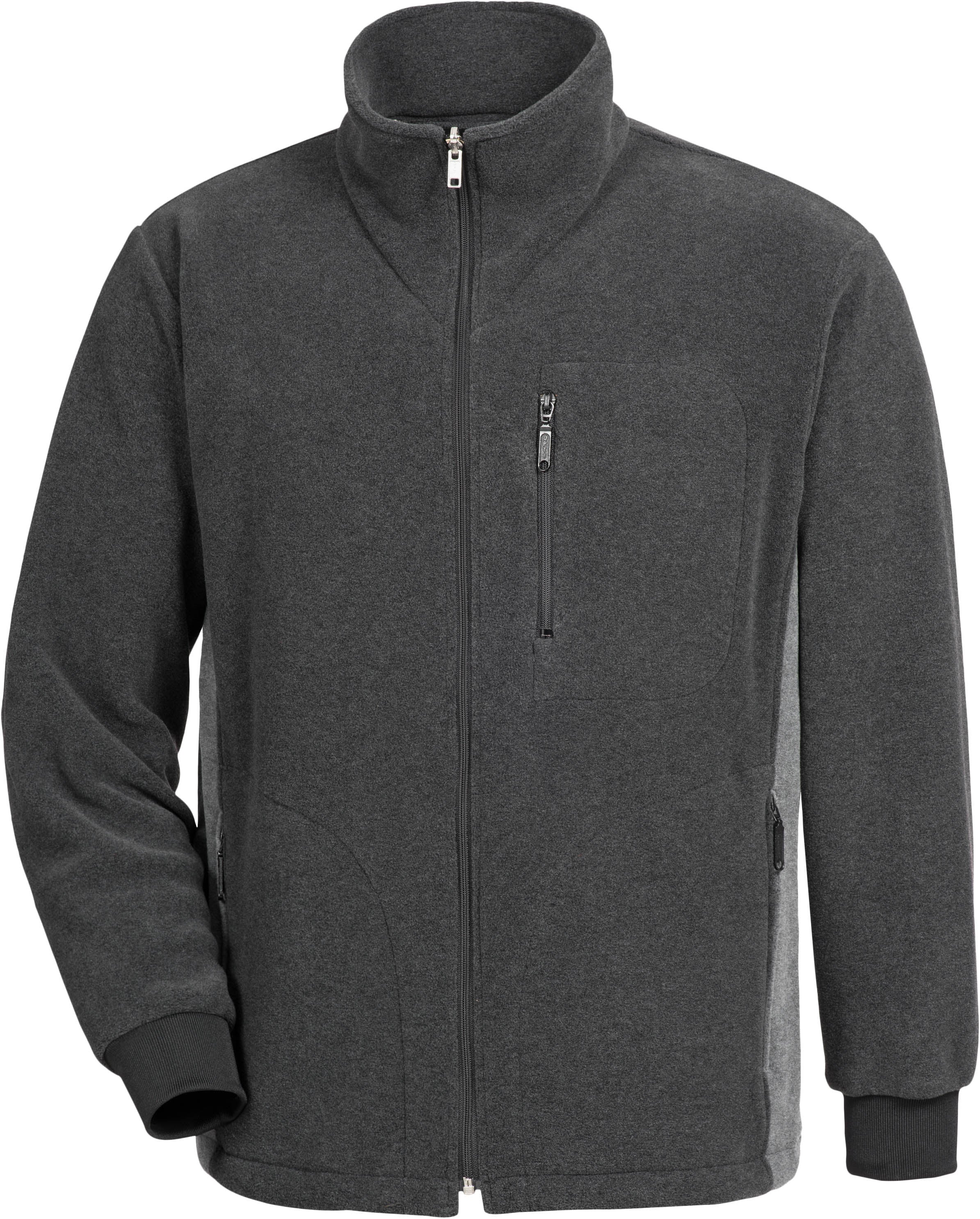 Dunkle Fleecejacke Frontansicht