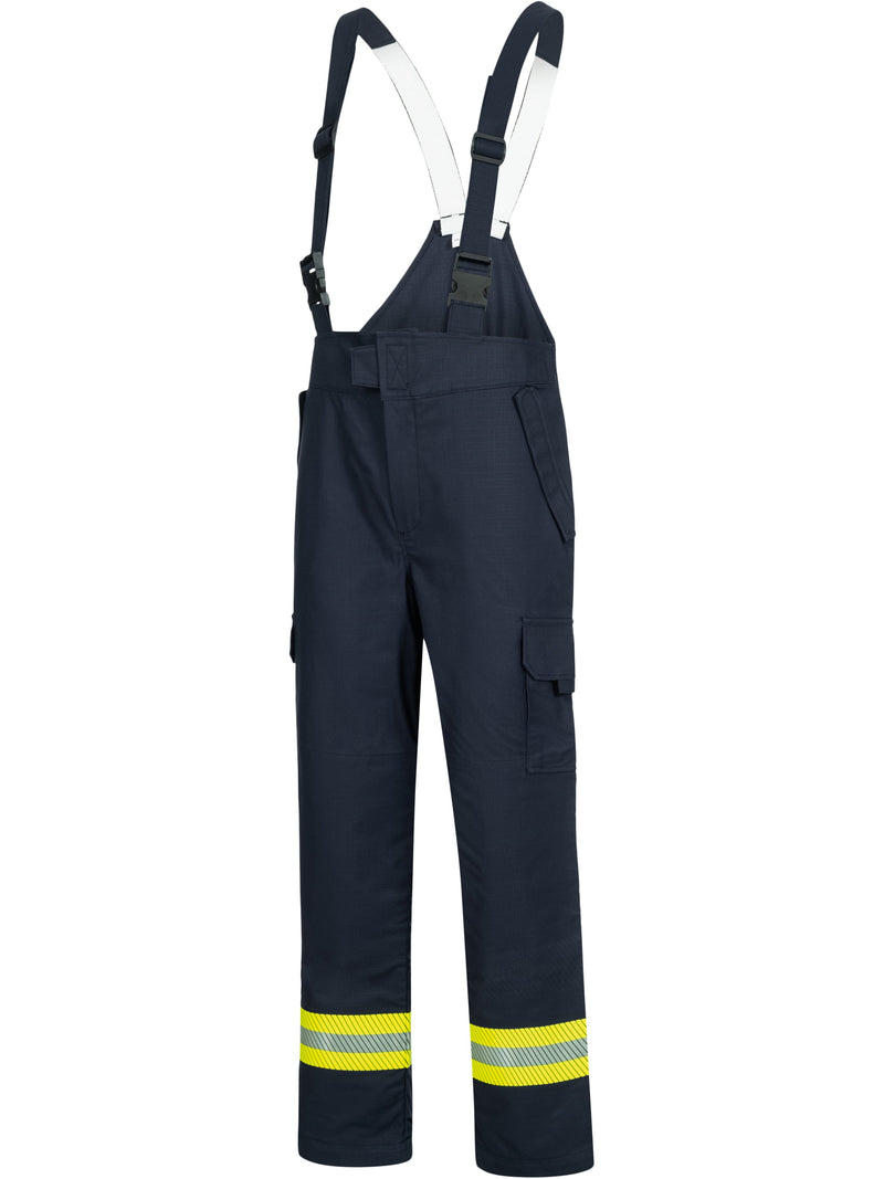 Latzhose, Schwarzblau, Gelb, Floureszierend, Feuerwehr, Flächenbrandbekämpfung