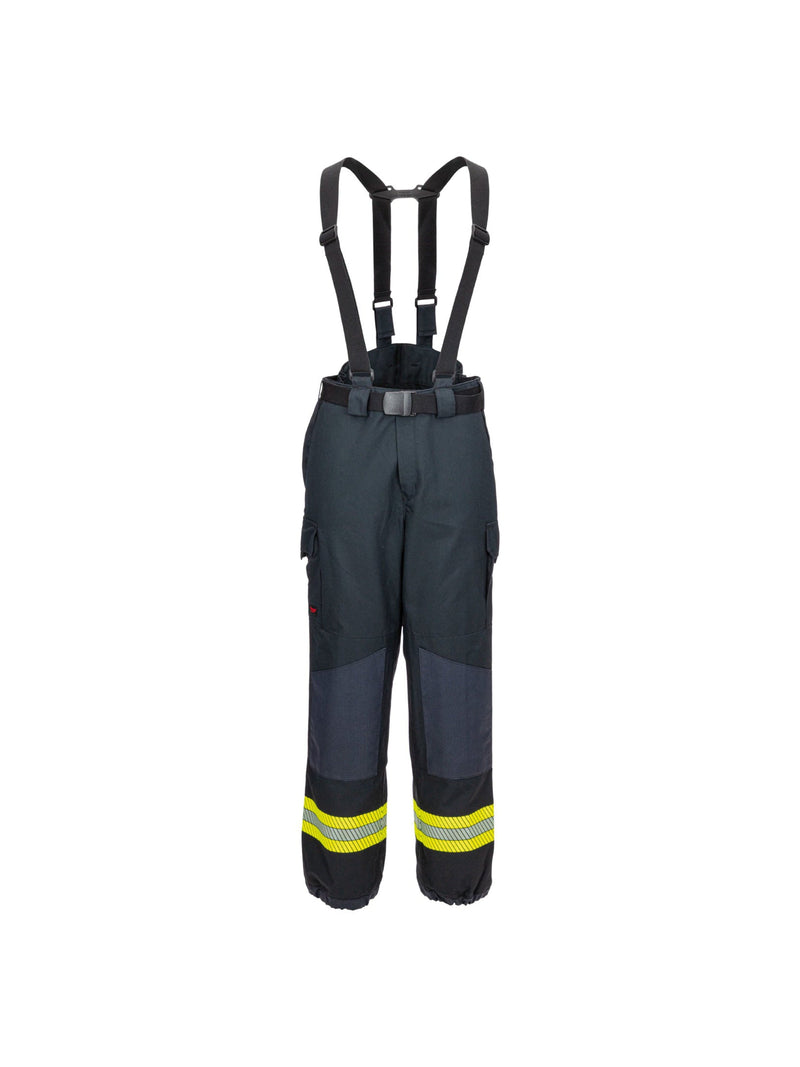 Latzhose, Schwarzblau, Gelb, Schwarz, Floureszierend, Feuerwehr, Technische Hilfe